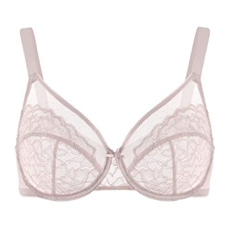 Sheer Mesh Bra - Plus Size Lace Bra French Push
