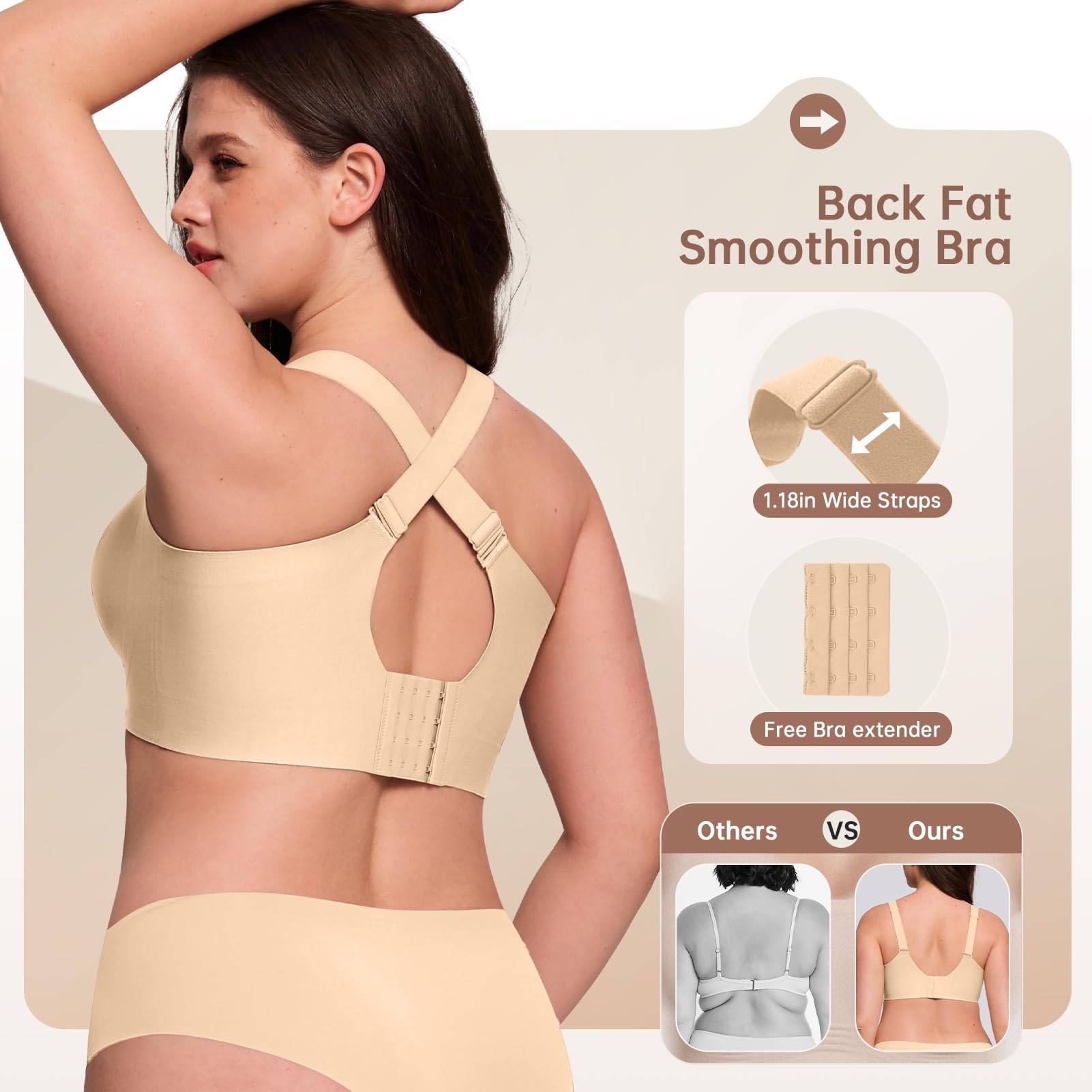 Plus Size Wireless Bra for Wom - Full Coverage Bra avis et prix