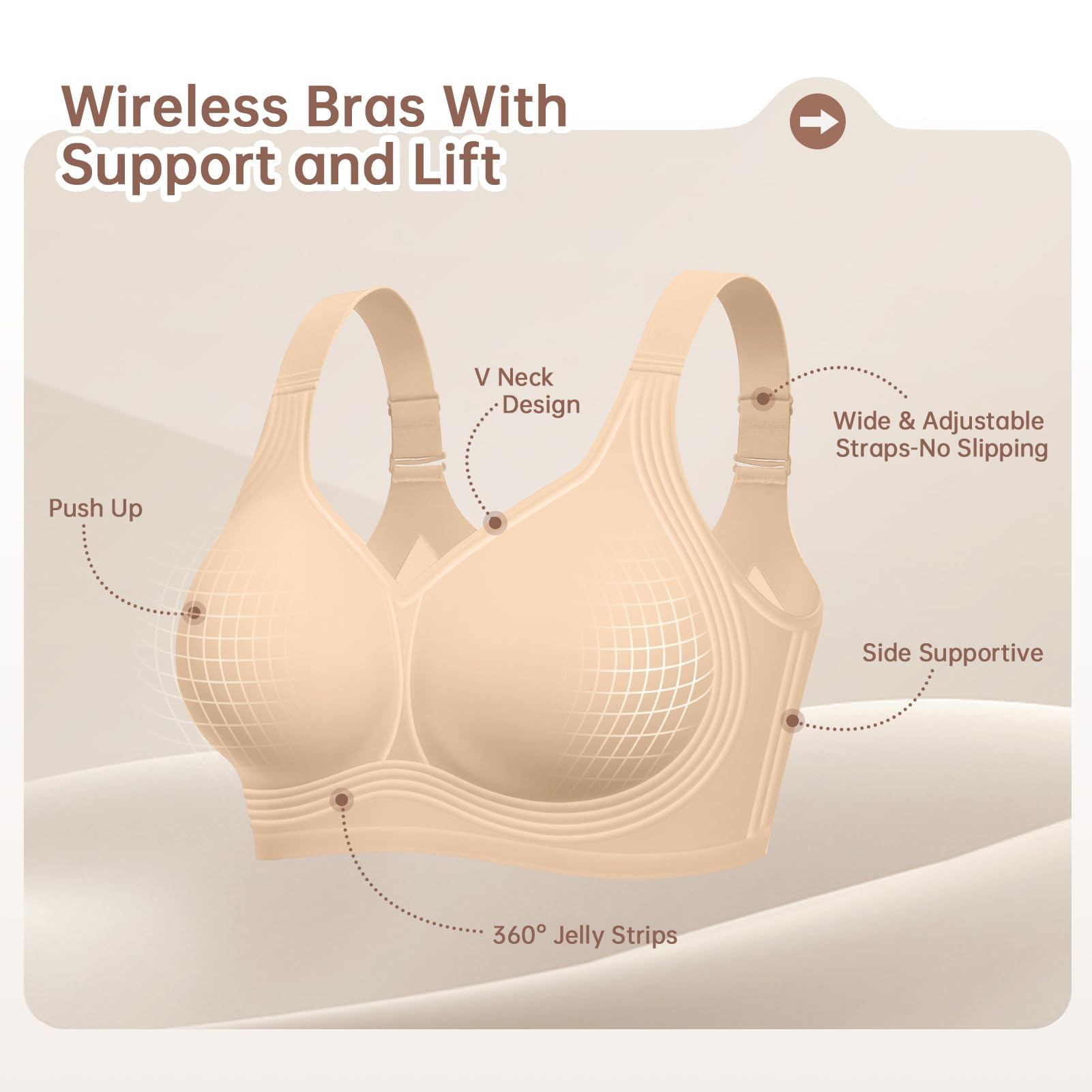 Plus Size Wireless Bra for Wom - Full Coverage Bra avis et prix