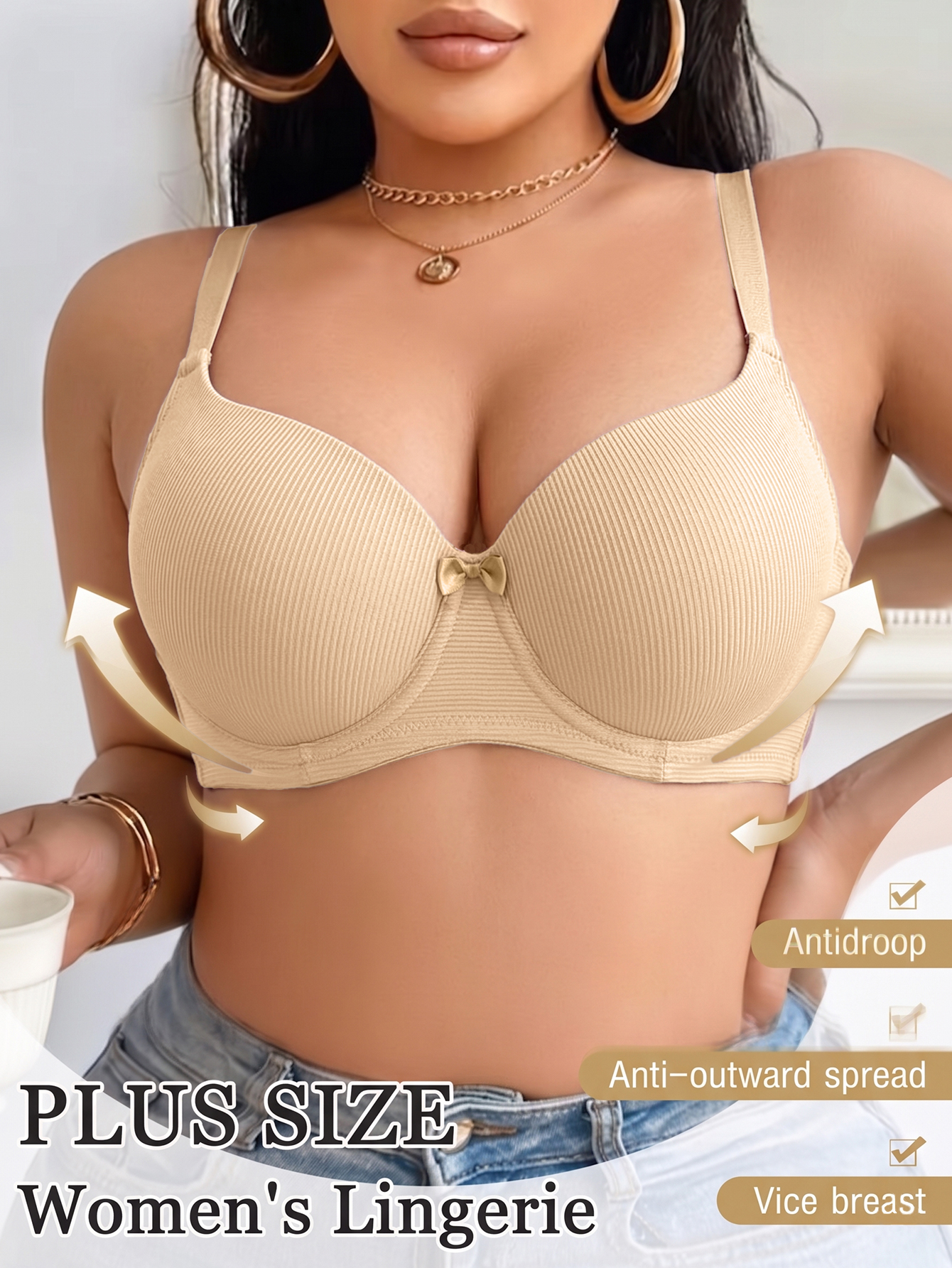 Plus Size Anti-Sagging Women B - Plunge Bra Push Up avis et prix