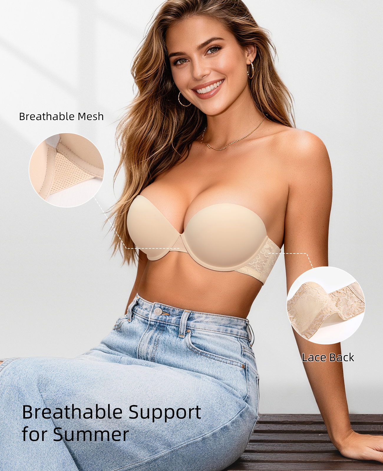 New Push Up Bra Women Lace Pad - Convertible Bra Multiway avis et prix