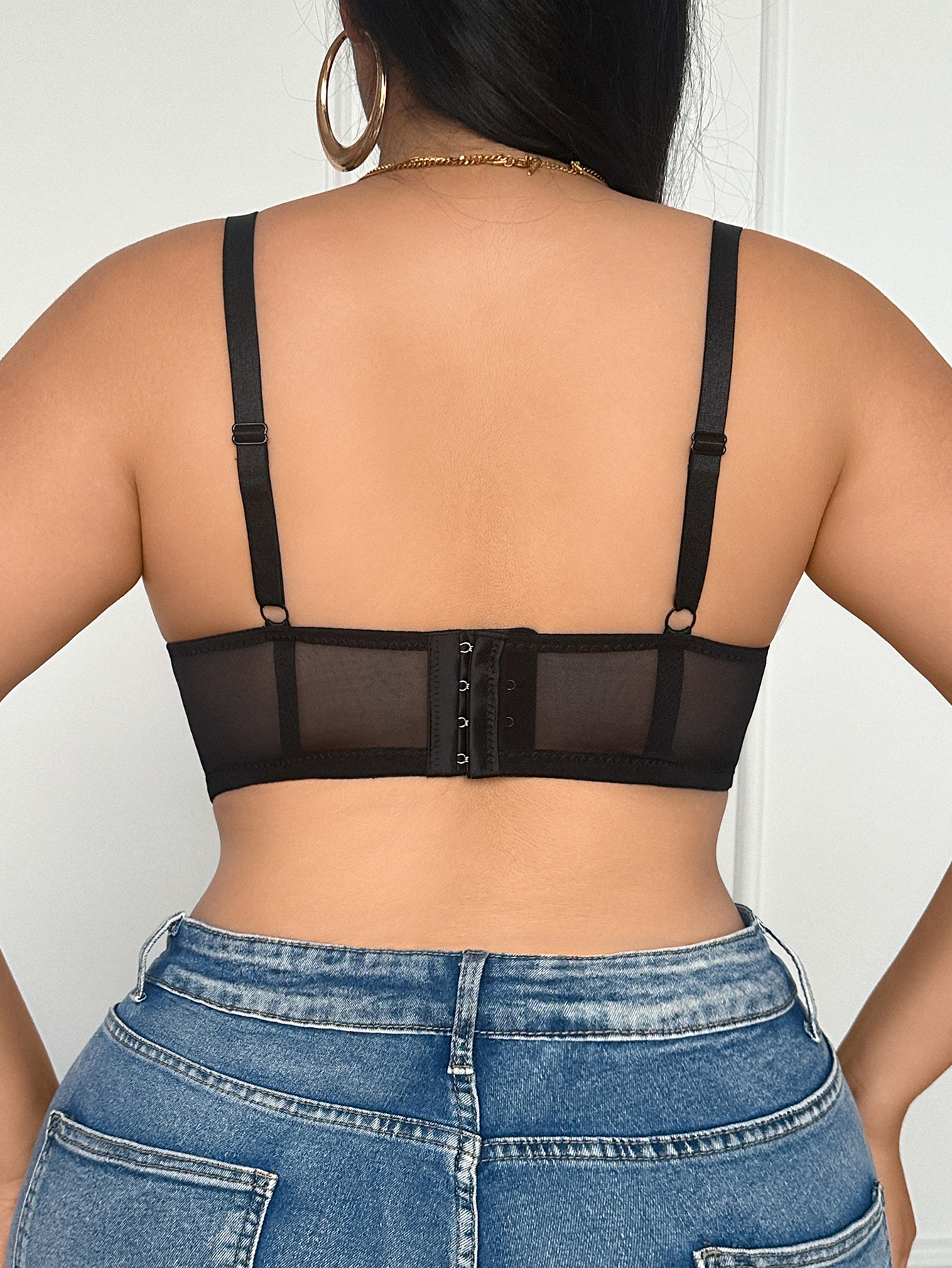 Wide Strap Plus Size Women Bra - Plunge Bra Push Up avis et prix