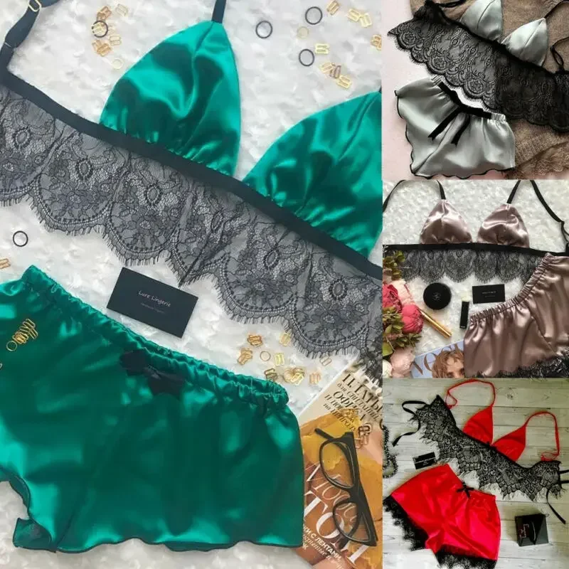 Women's Underwear Sexy Silk Sa - Lace Bralette Set avis et prix