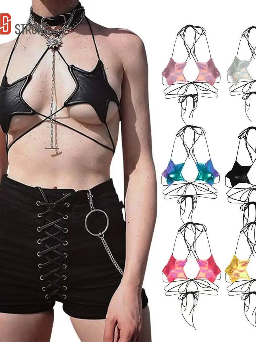 Women's Metallic Star Bra Top  - Lace Bralette Set avis et prix