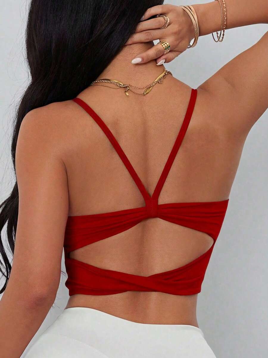 Womens Criss-Cross Strap Racer - Sports Bra Racerback avis et prix