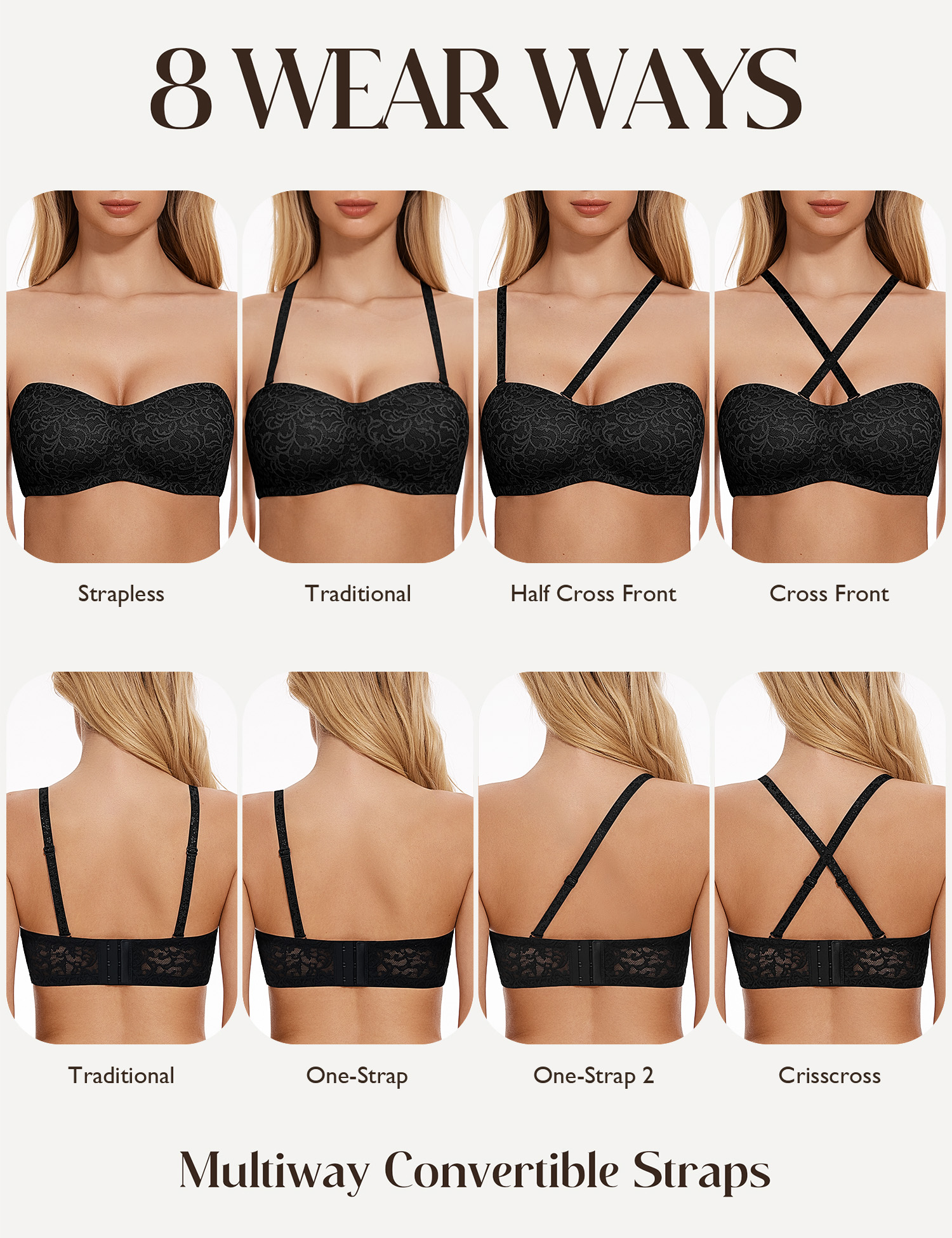 Wingslove Women's Strapless mu - Convertible Bra Multiway avis et prix