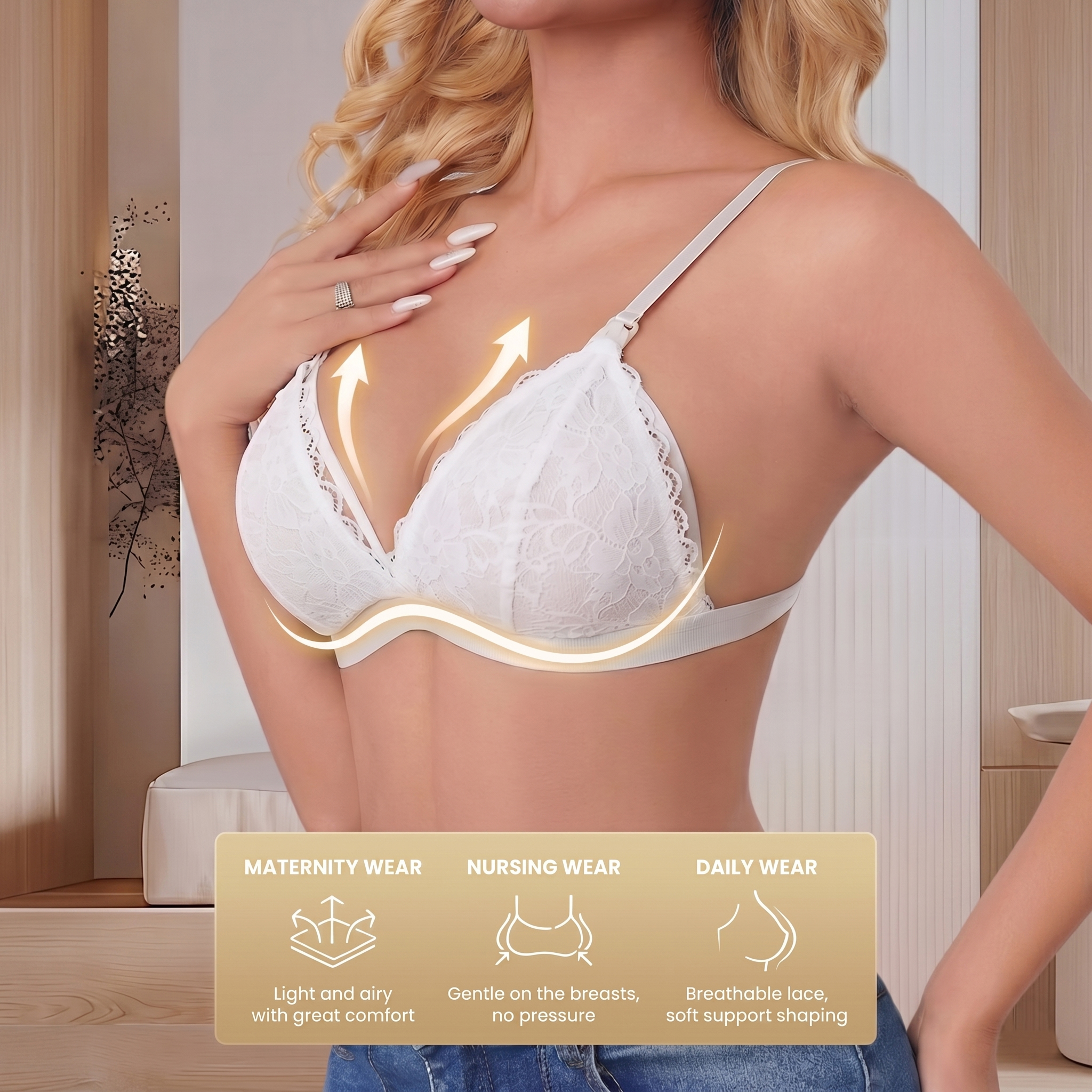 Women's White Lace Maternity N - Nursing Bra Clip avis et prix