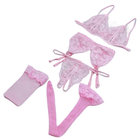 Lace Women Lingerie Set 4 Pcs  - Lace Bralette Set avis et prix