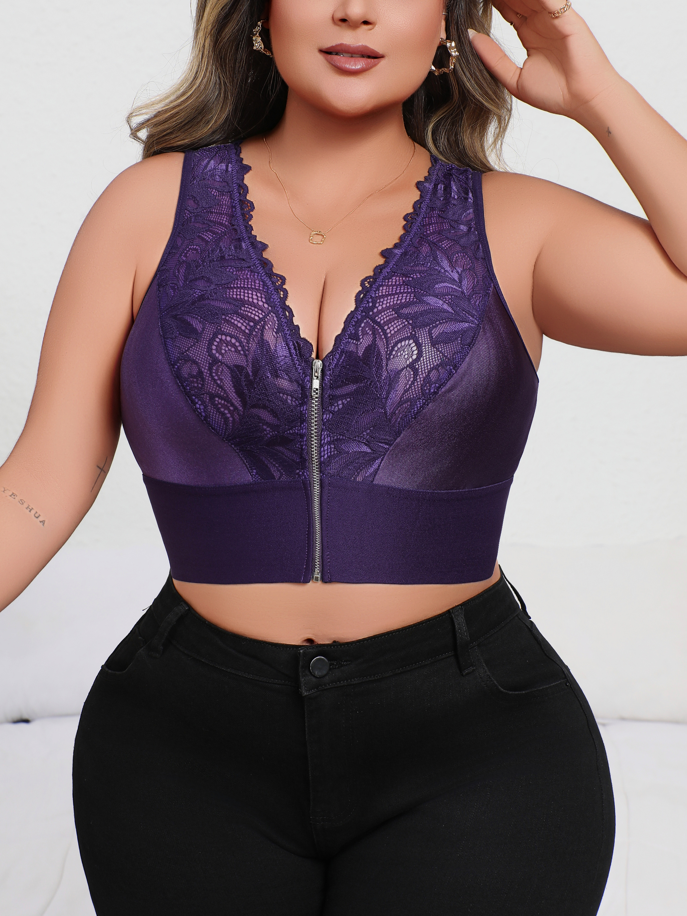 New Arrival Plus Size Sexy Pur - Plunge Bra Push Up avis et prix