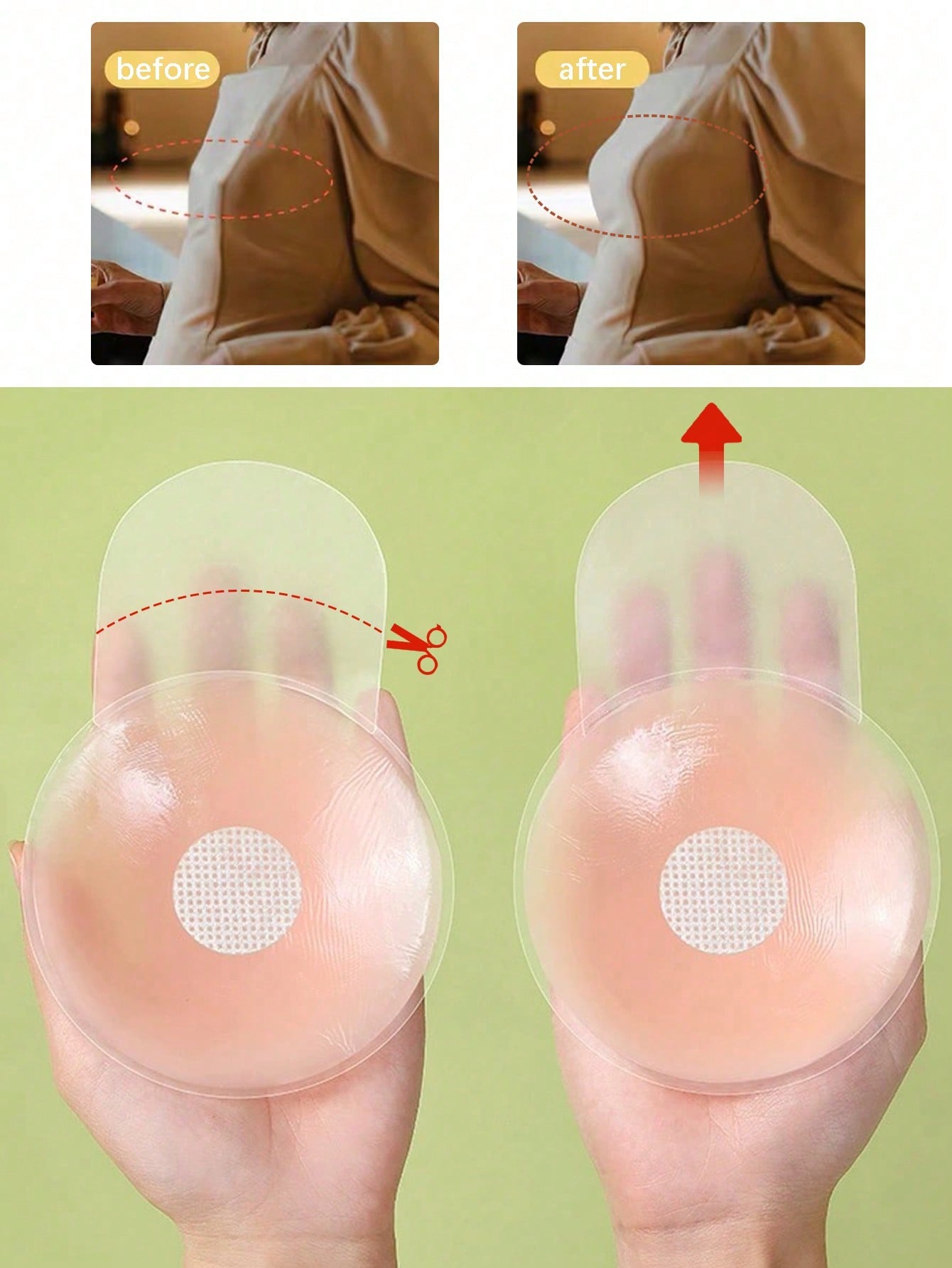 6.5cm Invisible Silicone Breas - Strapless Bra Adhesive avis et prix